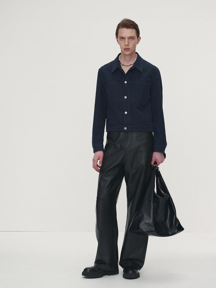 Tonywack - Moleskin Cotton Trucker Jacket (Navy) product image 2 | TRAB K-Fashion Australia