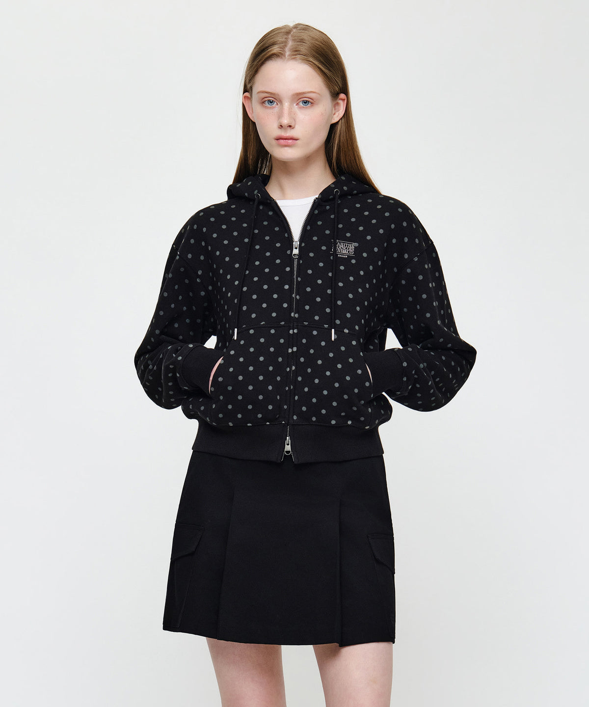 Marithe & Francois Girbaud - Small Classic Logo Hoodie Zipup (Dot) product image 1 | TRAB K-Fashion Australia
