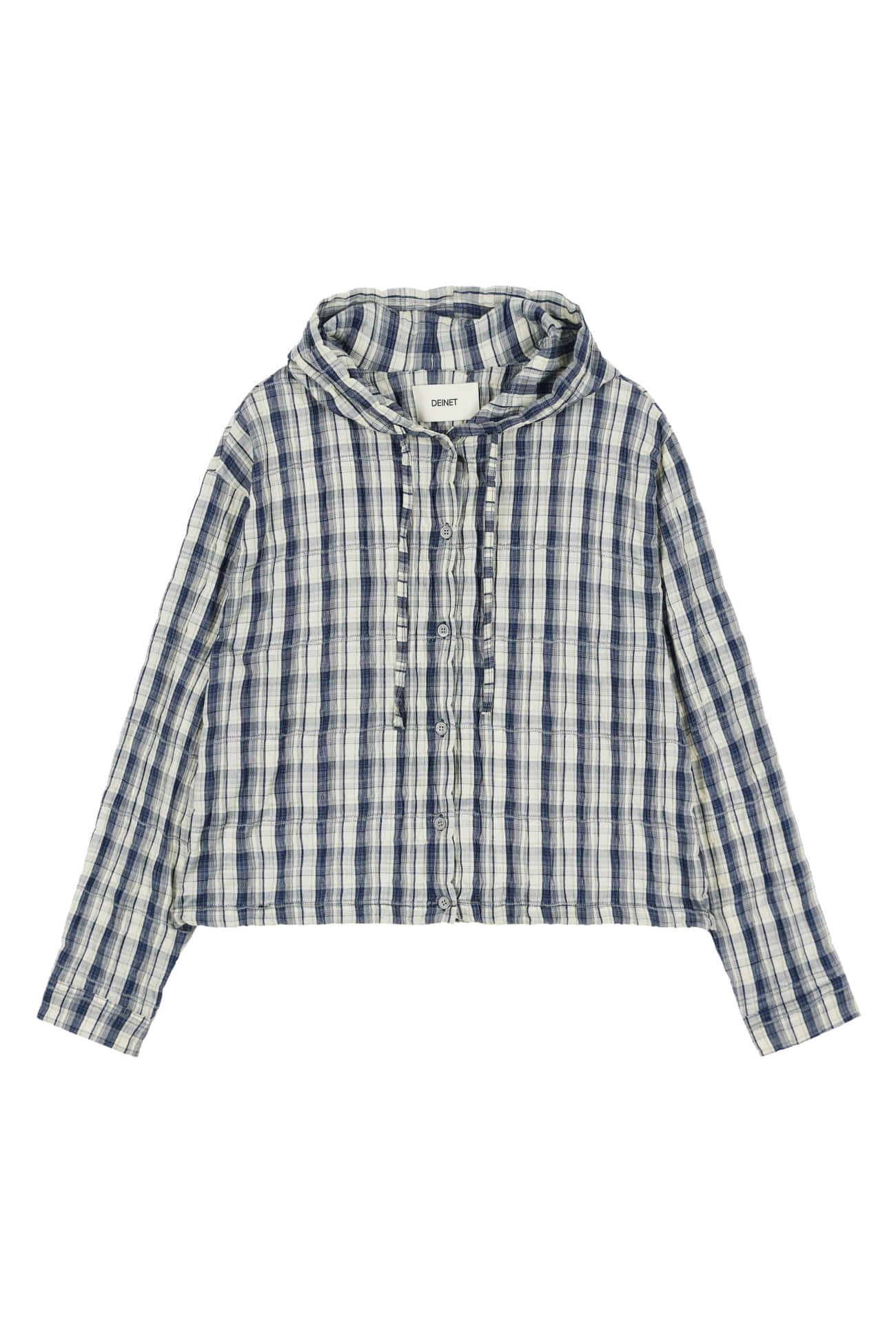 Deinet - Deinet Back Logo Check Hoodie Shirts (Navy) product image 2 | TRAB K-Fashion Australia
