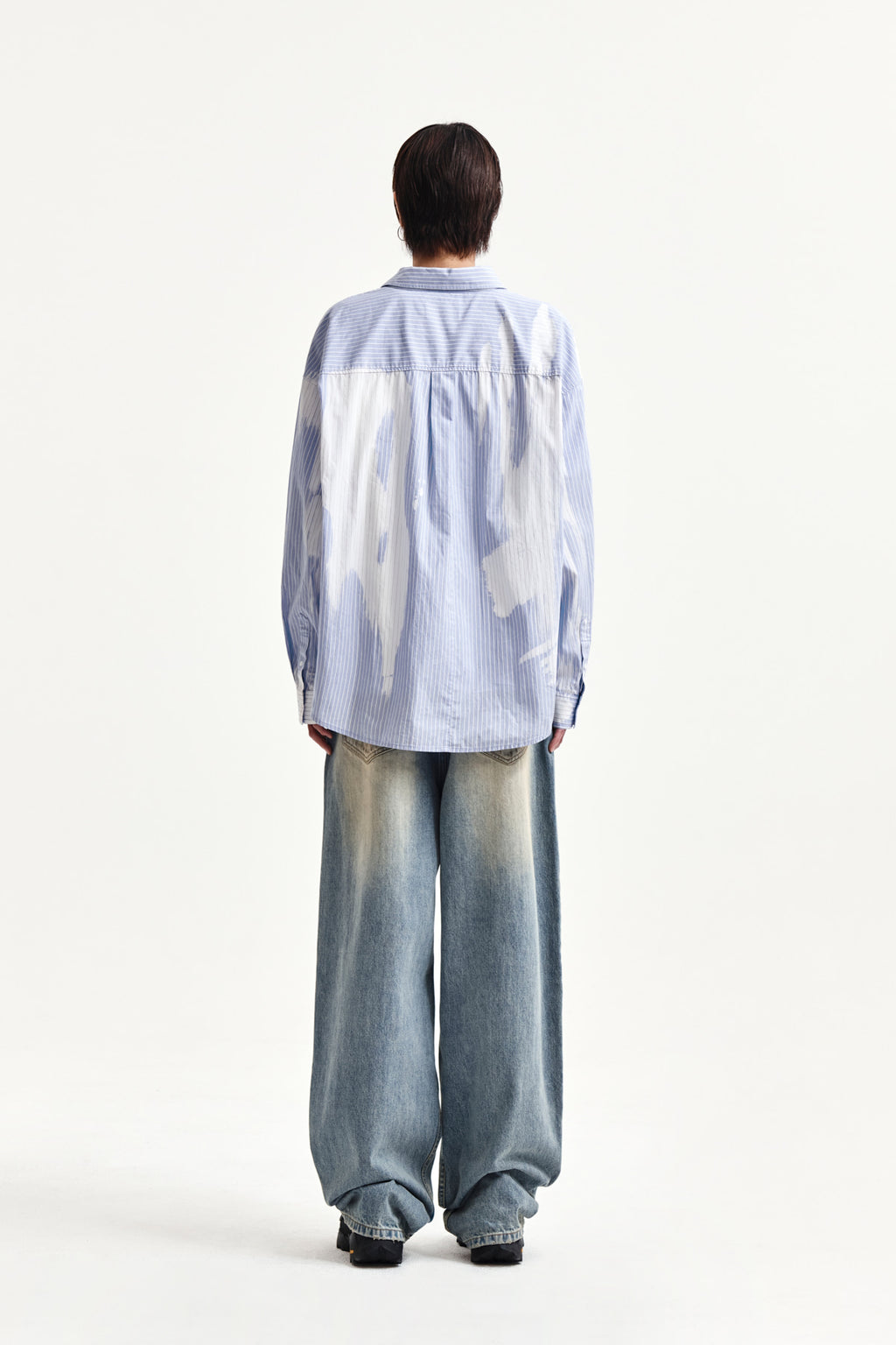 Matin Kim - Embroidery Small Logo Shirt (Light Blue) product image 12 | TRAB K-Fashion Australia
