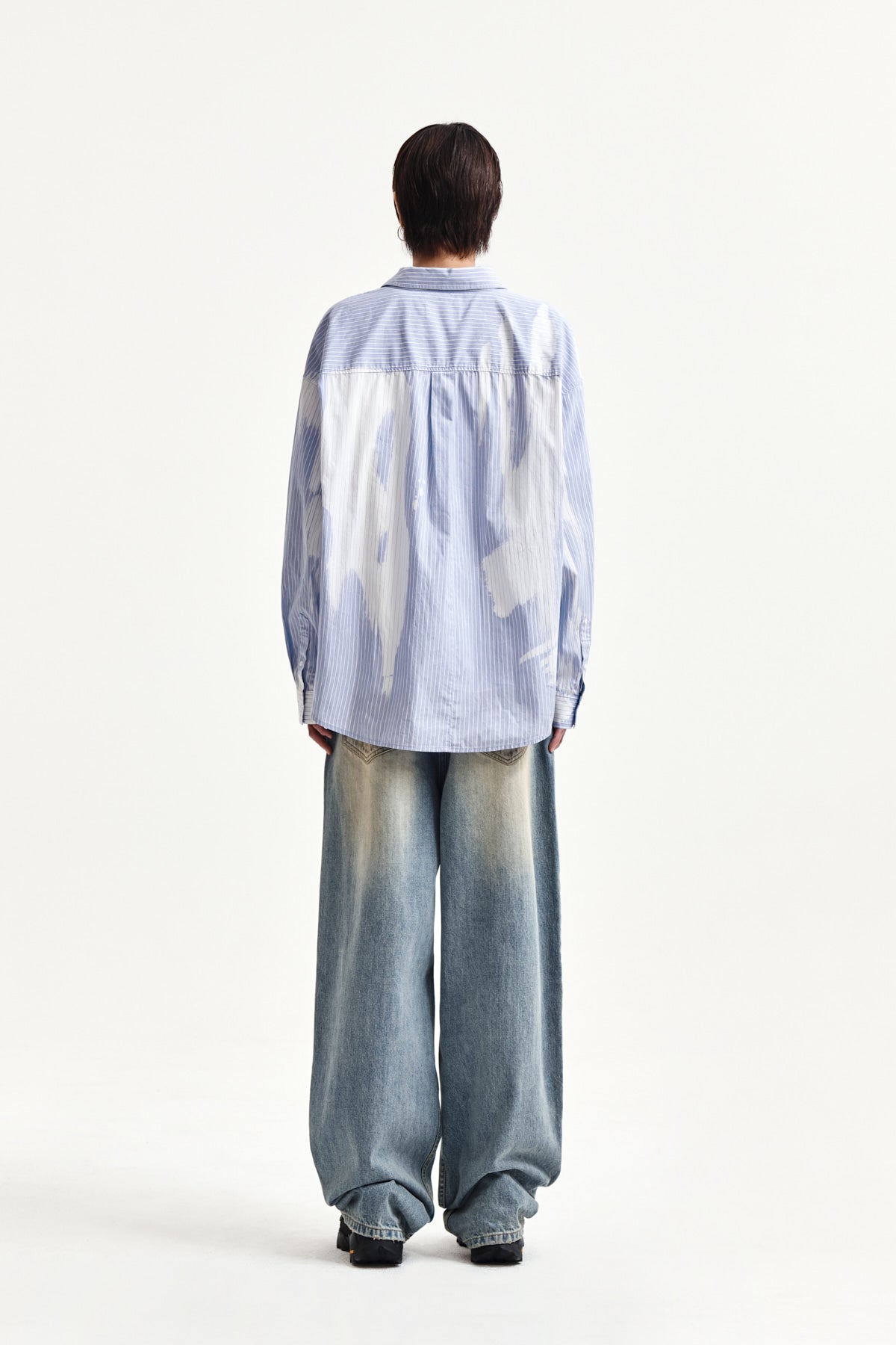 Matin Kim - Embroidery Small Logo Shirt (Light Blue) product image 12 | TRAB K-Fashion Australia
