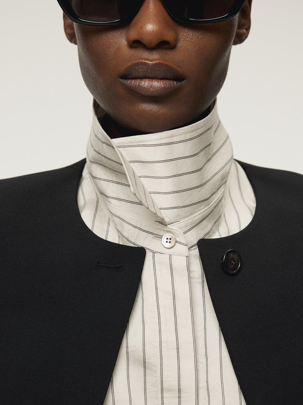 Recto - Double Layer Stripe Shirt (Pale Beige) product image 6 | TRAB K-Fashion Australia