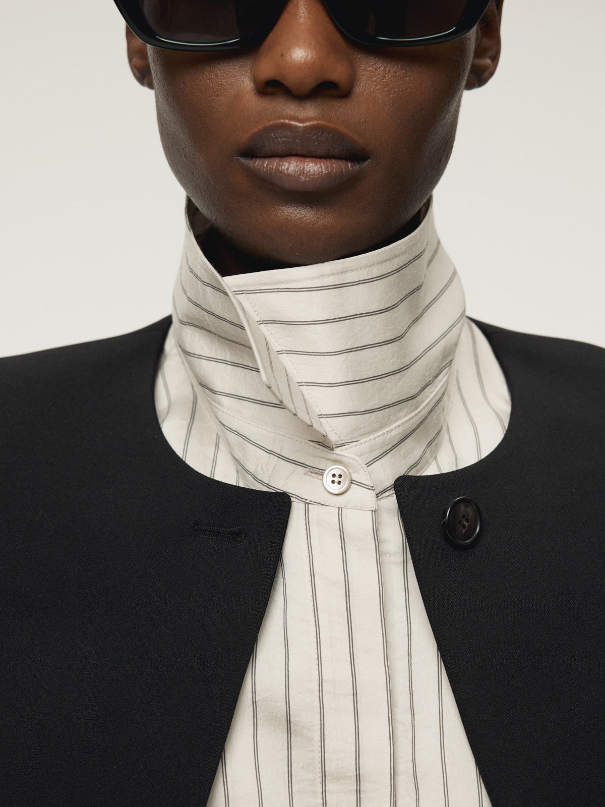 Recto - Double Layer Stripe Shirt (Pale Beige) product image 6 | TRAB K-Fashion Australia