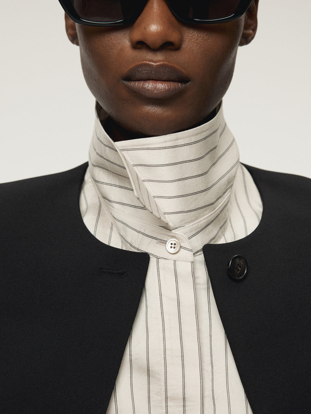 Recto - Double Layer Stripe Shirt (Pale Beige) product image 6 | TRAB K-Fashion Australia