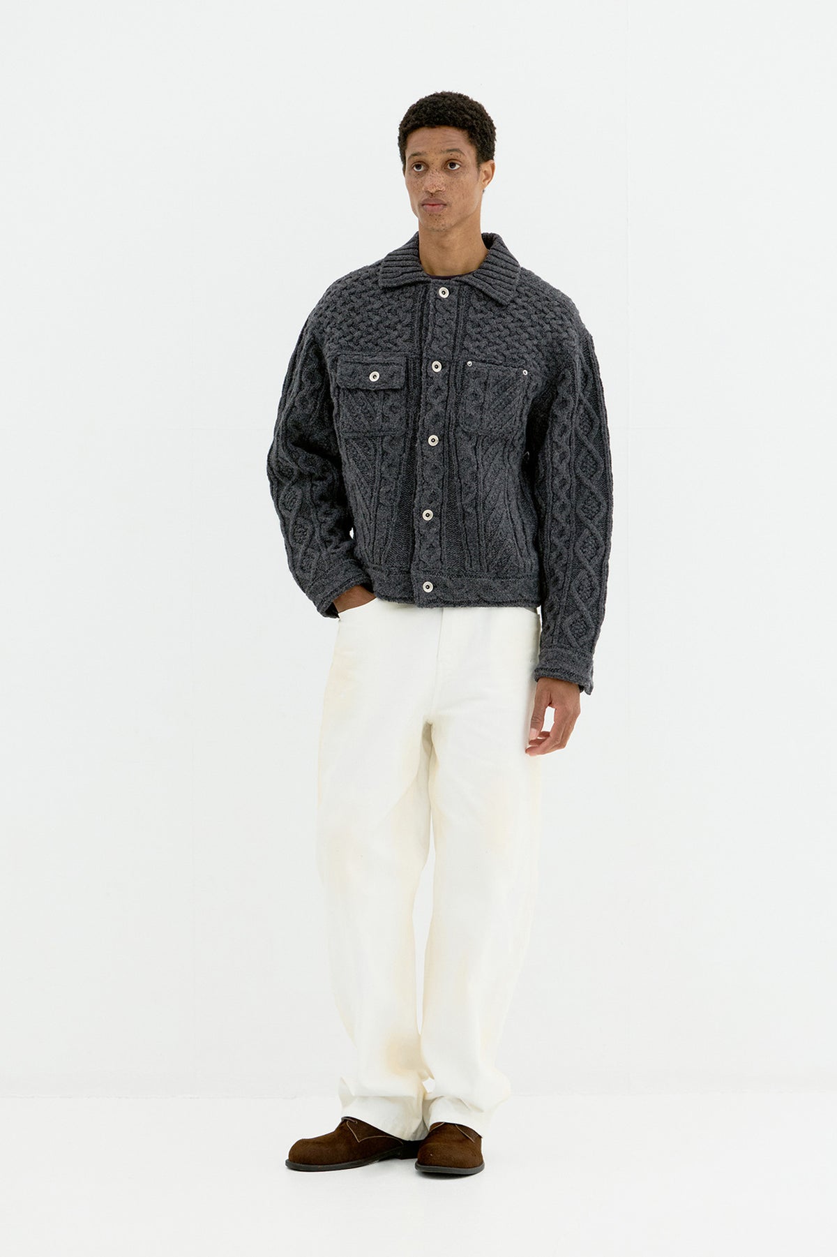 Coor - Straight Cut Dirty Vintage Wash Jeans (Vintage White) product image 3 | TRAB K-Fashion Australia