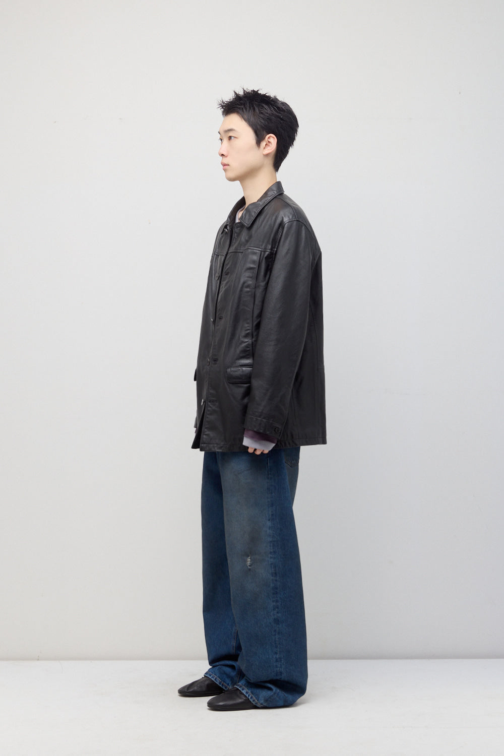Hatchingroom - Car Coat Cow Leather (Black) product image 5 | TRAB K-Fashion Australia