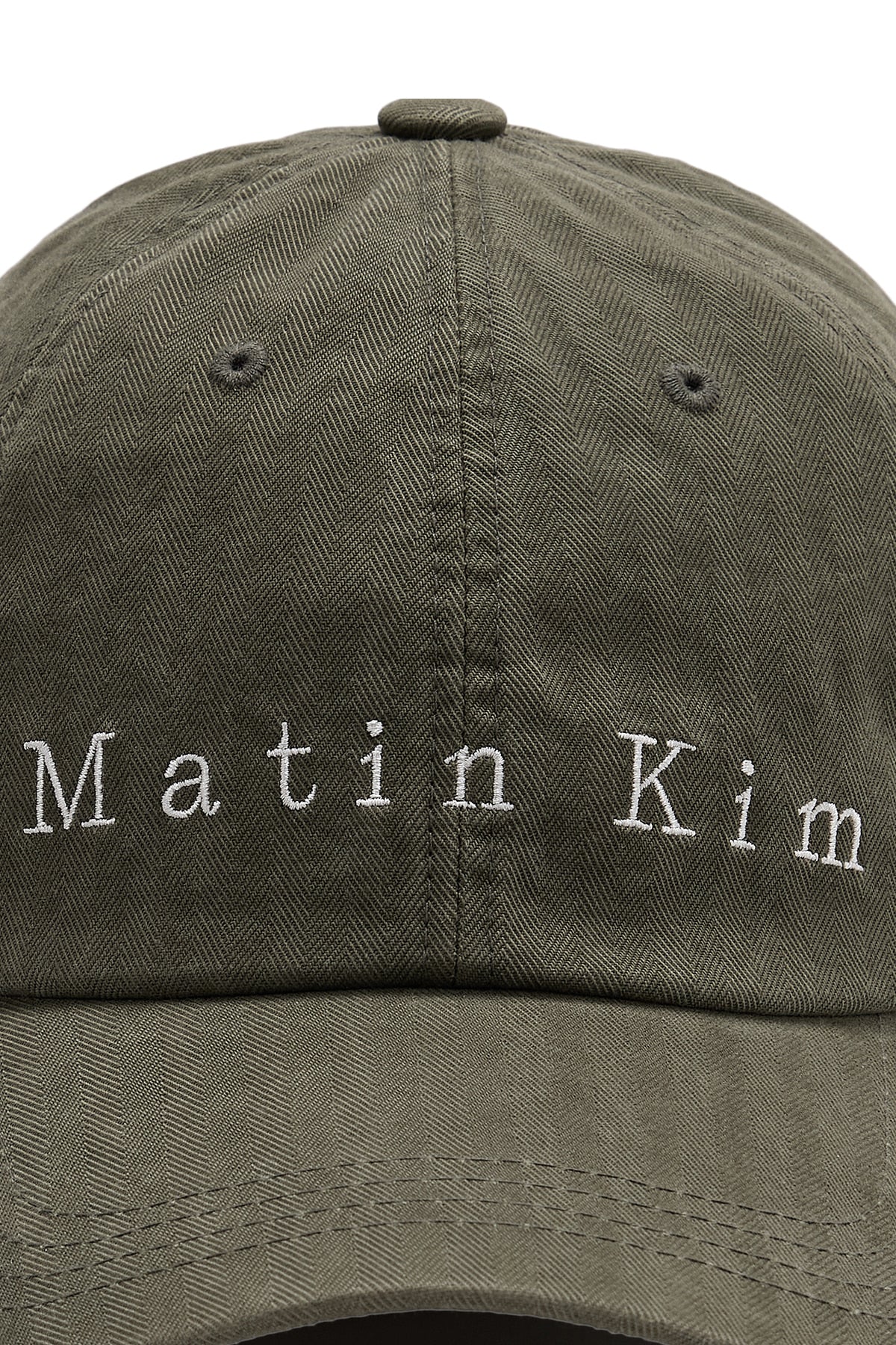 Matin Kim - Matin Herringbone Typo Ball Cap (Khaki) product image 4 | TRAB K-Fashion Australia