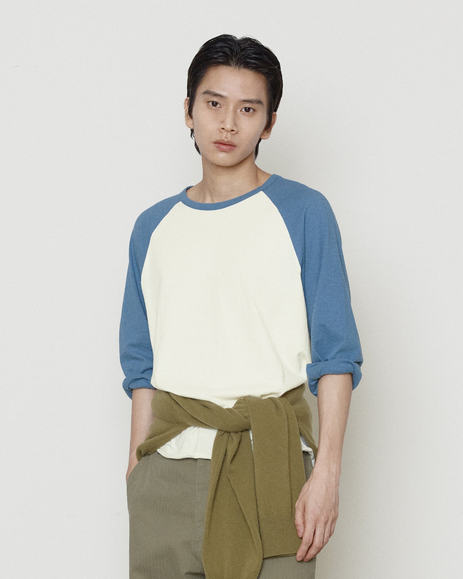 Brownyard - Cut Off Raglan Long Sleeve (Blue) product image 1 | TRAB K-Fashion Australia