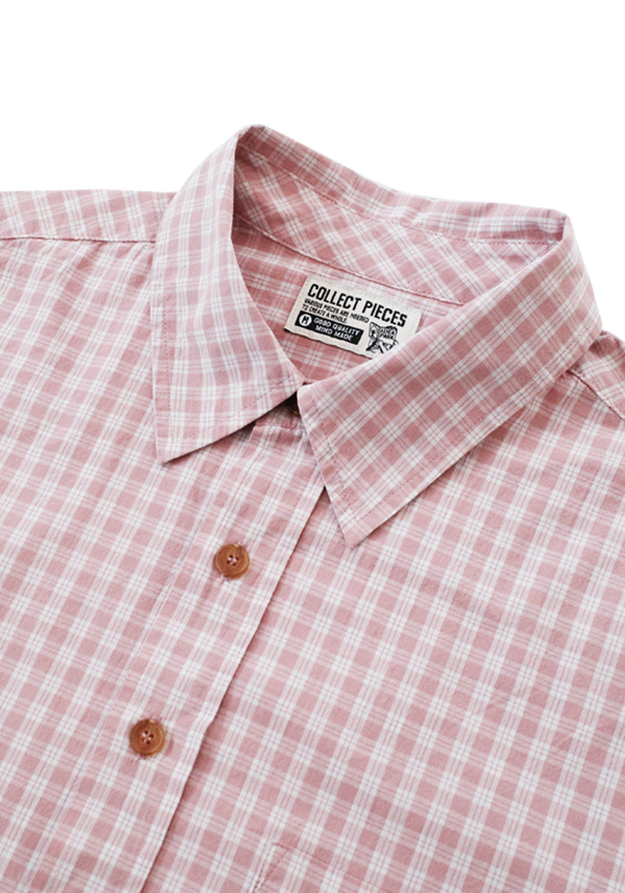 Collect Pieces - Peace Bird Shirts (Checked Pink) product image 2 | TRAB K-Fashion Australia