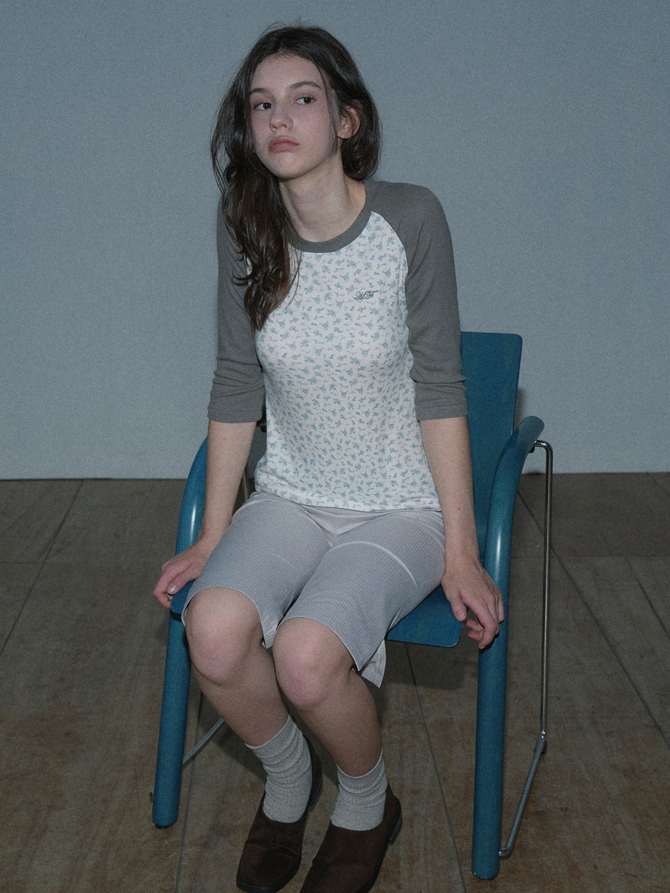 Margarin Fingers - Floral Raglan T-Shirt (Khaki Beige) product image 1 | TRAB K-Fashion Australia