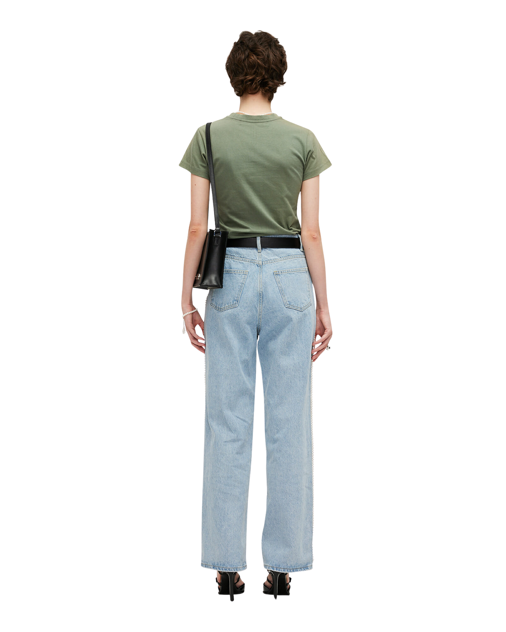 Kimhe Kim - Pearl Embellished Wide Leg Denim Pants (Sky Blue) product image 9 | TRAB K-Fashion Australia