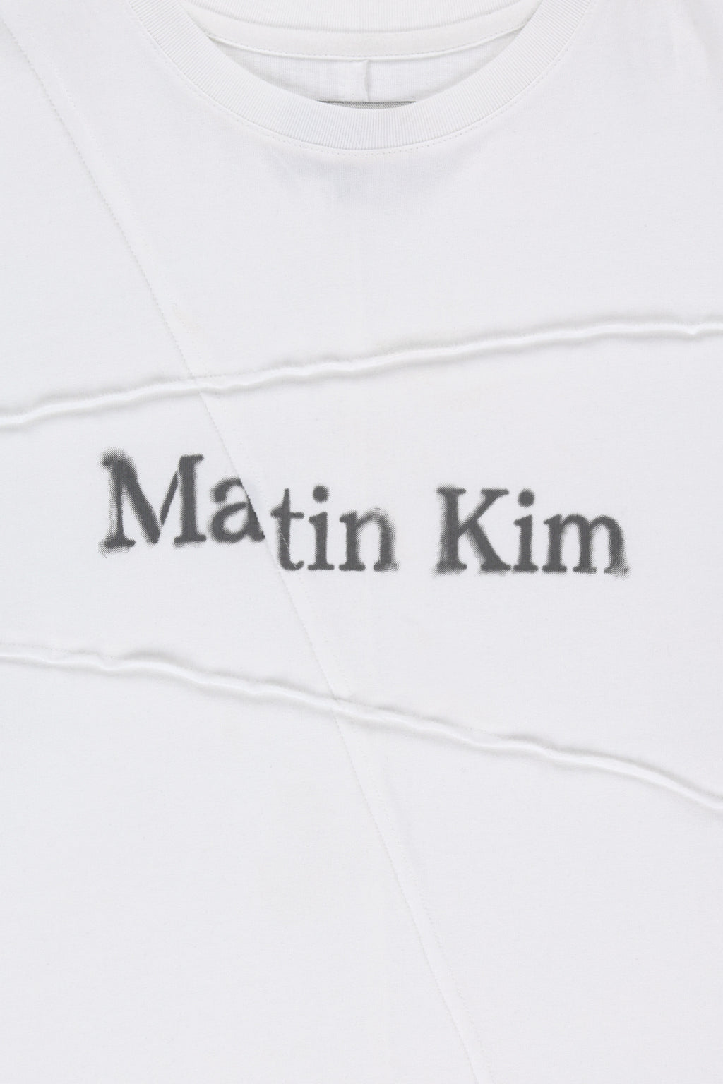 Matin Kim - Diagonal Cut Logo Top (White) product image 5 | TRAB K-Fashion Australia