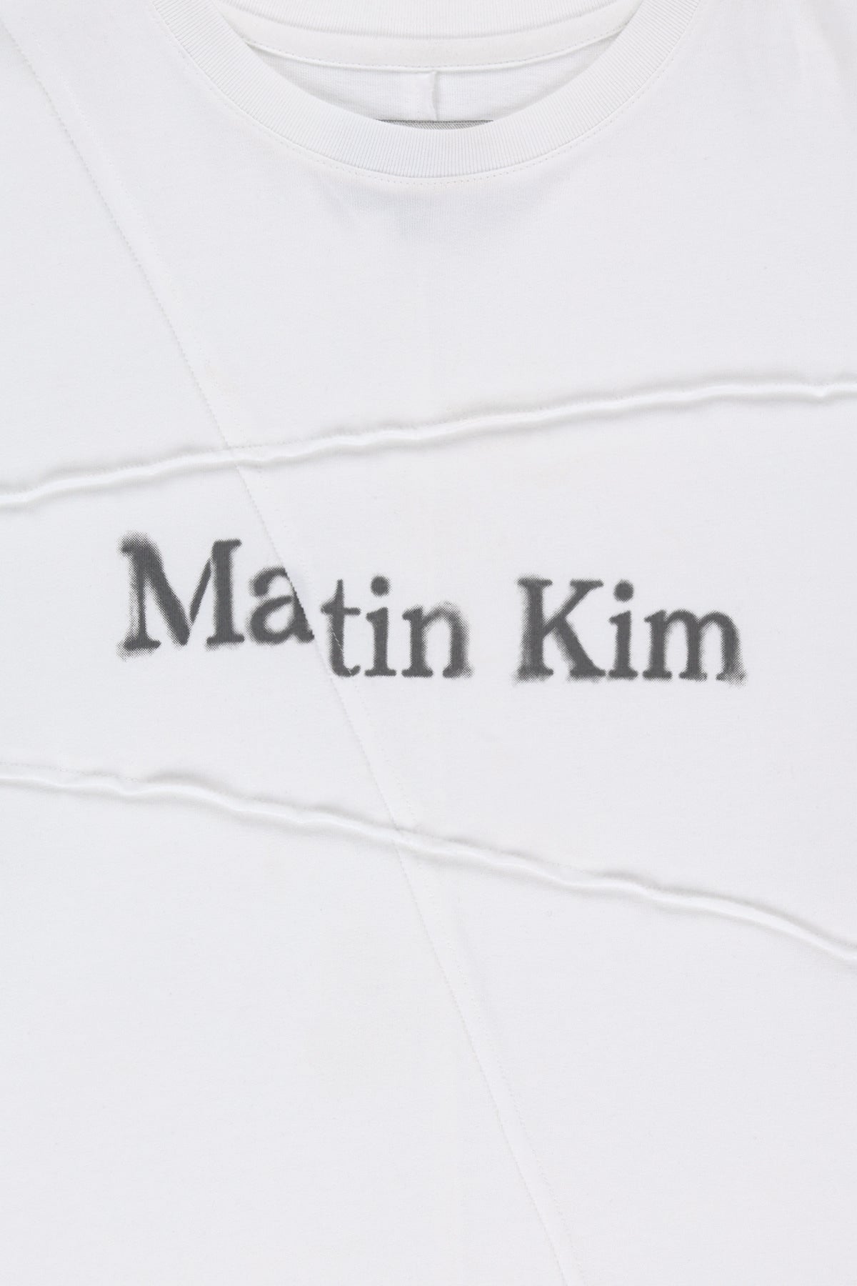 Matin Kim - Diagonal Cut Logo Top (White) product image 5 | TRAB K-Fashion Australia