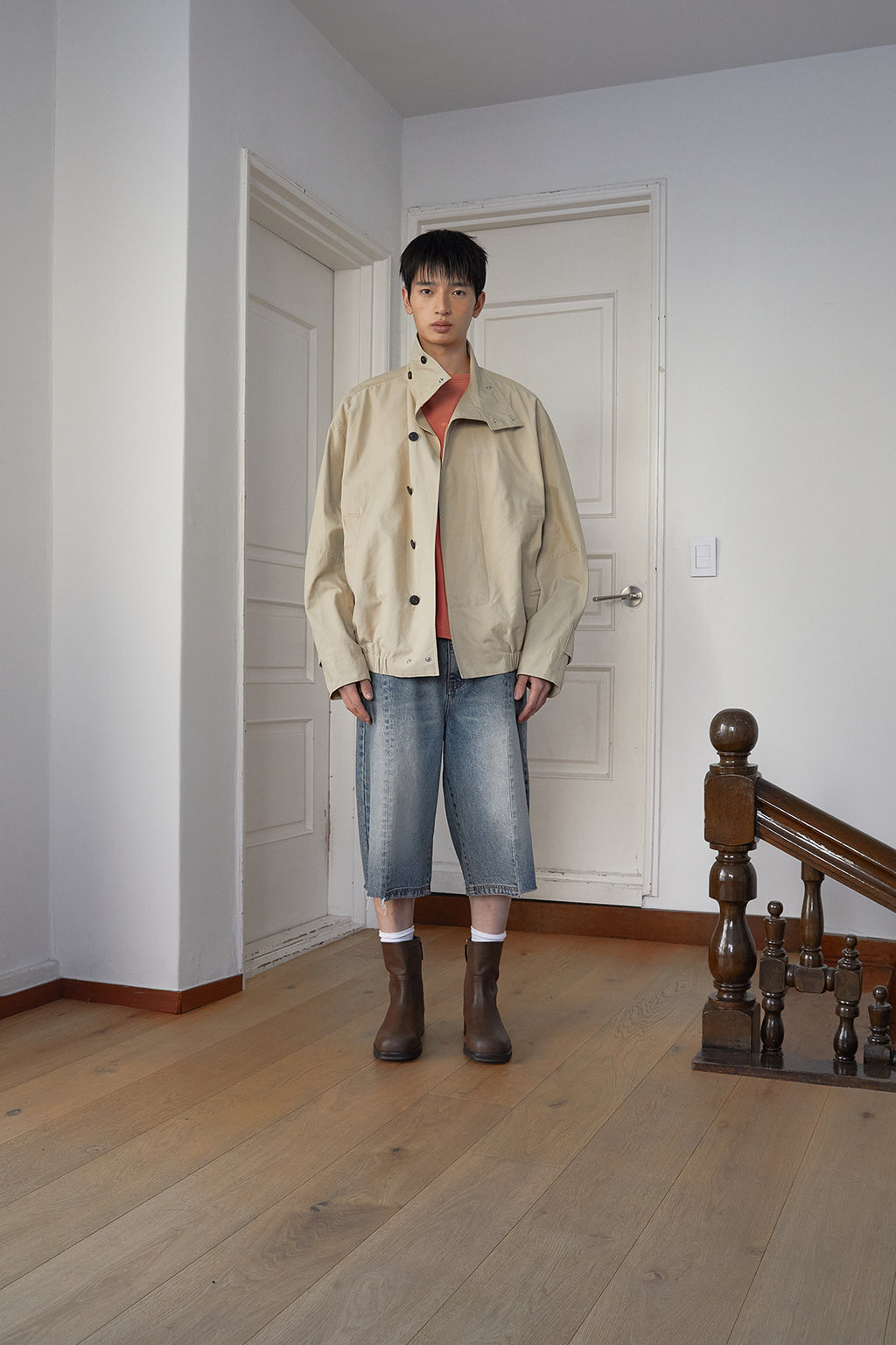 Matin Kim - Hem Point Bermuda Denim Pants (Blue) product image 7 | TRAB K-Fashion Australia