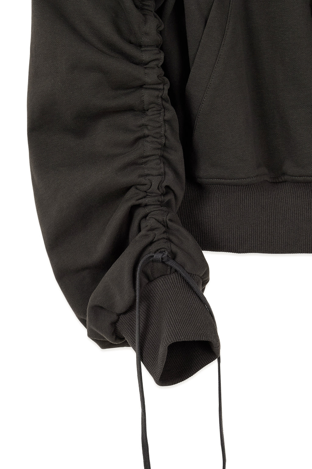 Matin Kim - Sleeve String Detail Hoody Zip Up (Charcoal) product image 7 | TRAB K-Fashion Australia