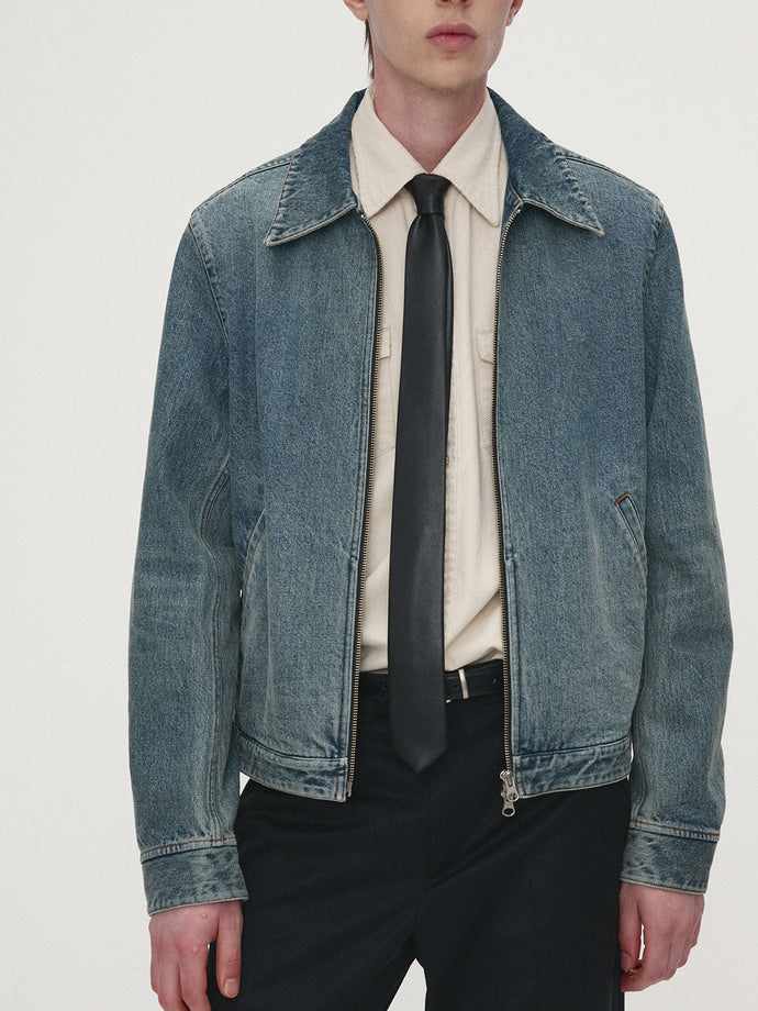 Tonywack - Denim Zippered Jacket (Washed Mid Blue) product image 6 | TRAB K-Fashion Australia
