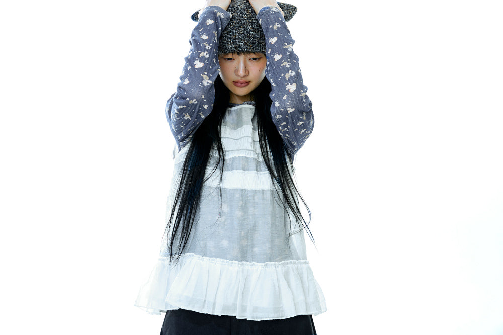 Coyseio - Sheer Layered Sleeveless (White) product image 7 | TRAB K-Fashion Australia