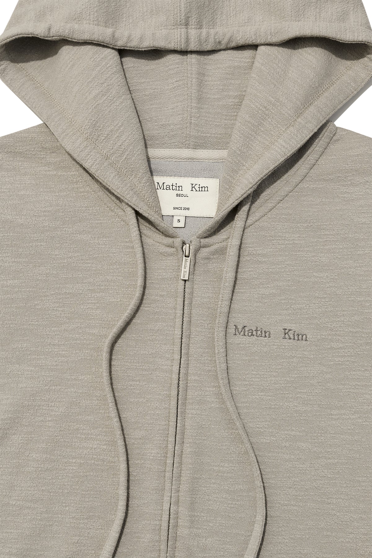 Matin Kim - Sleeve Slit Point Hoody Zip Up (Beige) product image 3 | TRAB K-Fashion Australia