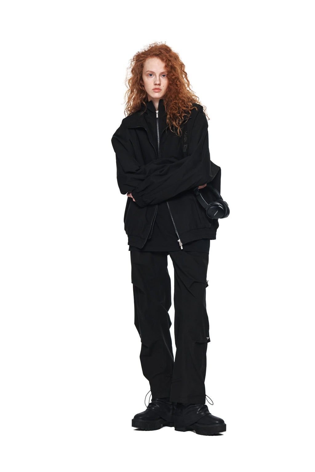 Matin Kim - Layered Hoody Balloon Jumper (Black) product image 8 | TRAB K-Fashion Australia