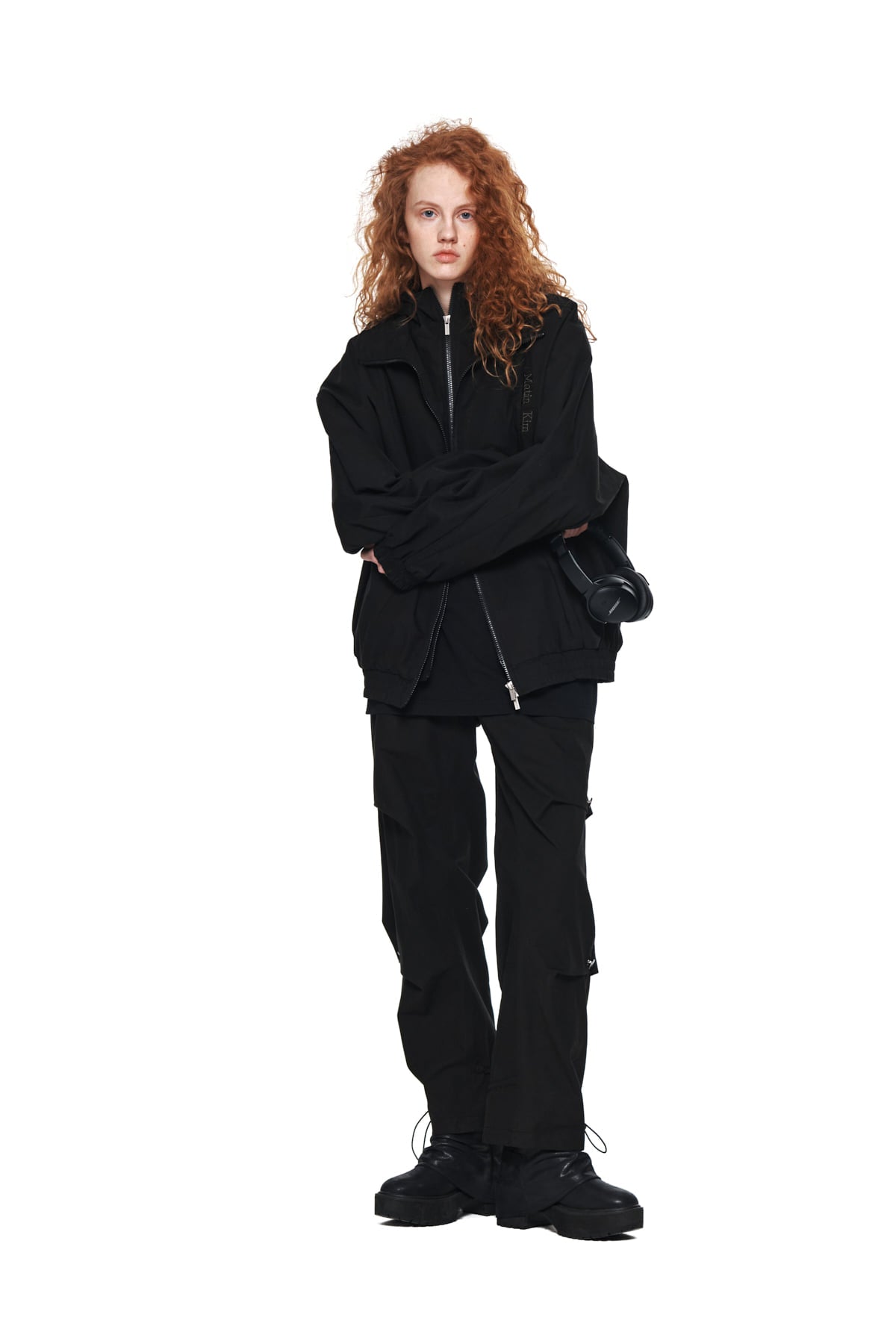 Matin Kim - Layered Hoody Balloon Jumper (Black) product image 8 | TRAB K-Fashion Australia
