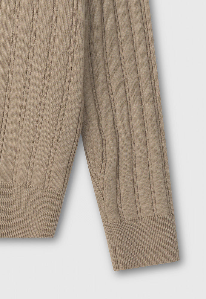 Tonywack - Merino Wool Open Collar Sweater (French Beige) product image 12 | TRAB K-Fashion Australia