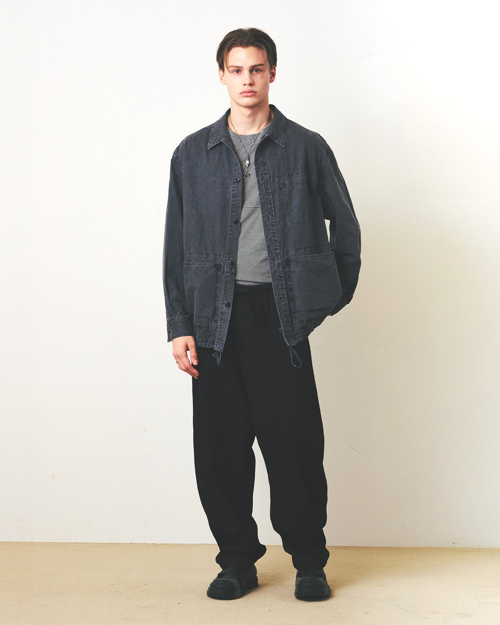 Eastlogue - Carpenter Shirts Jacket (Pigment D.navy Linen) product image 4 | TRAB K-Fashion Australia