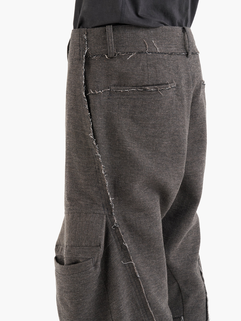 Jiyong Kim - Raw Edged 3D Pocket Trousers (Brown) product image 7 | TRAB K-Fashion Australia