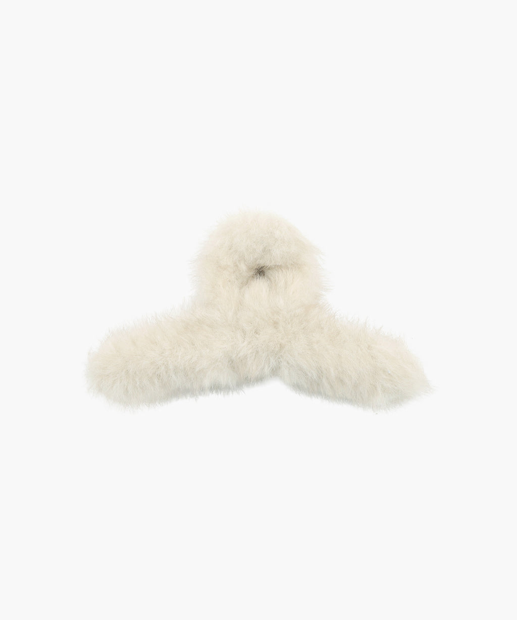 Marithe & Francois Girbaud - Circle Logo Fur Hair Clip (Beige) product image 3 | TRAB K-Fashion Australia