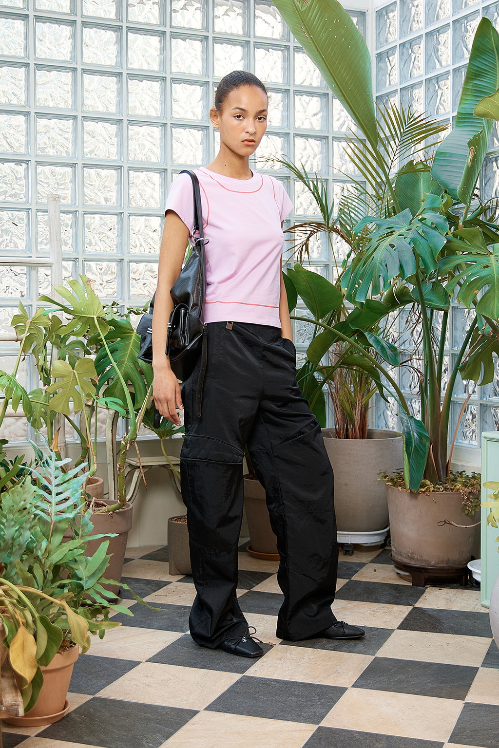 Matin Kim - Zipper Detail Nylon Pants (Black) product image 12 | TRAB K-Fashion Australia