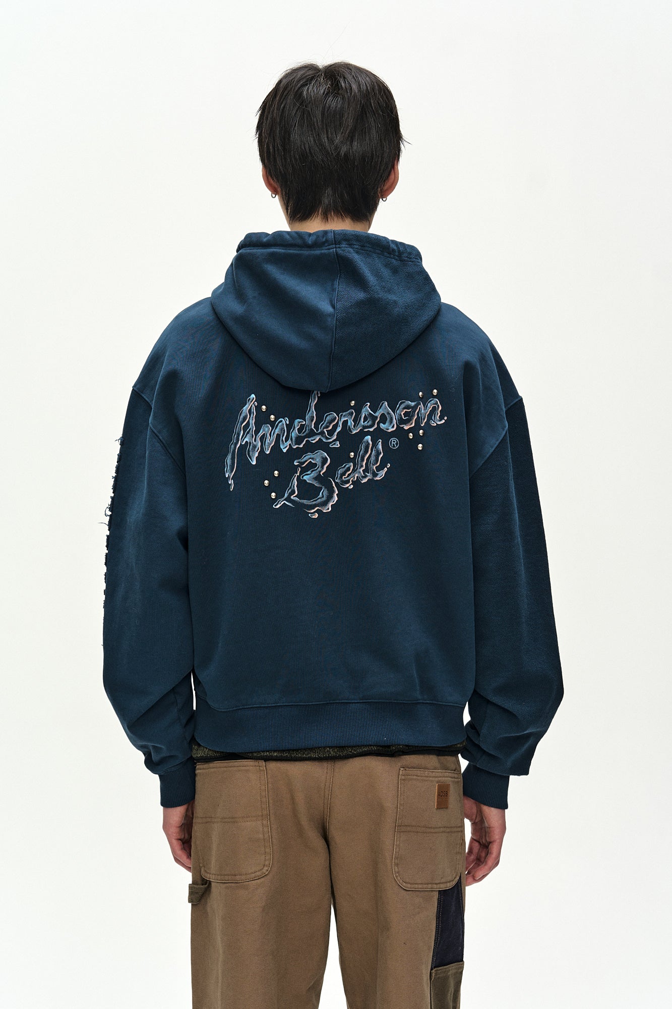 Andersson Bell - (essential) Unisex Patchwork Liquid Logo Hood Zip-Up (deep Blue) (Deep Blue) product image 5 | TRAB K-Fashion Australia