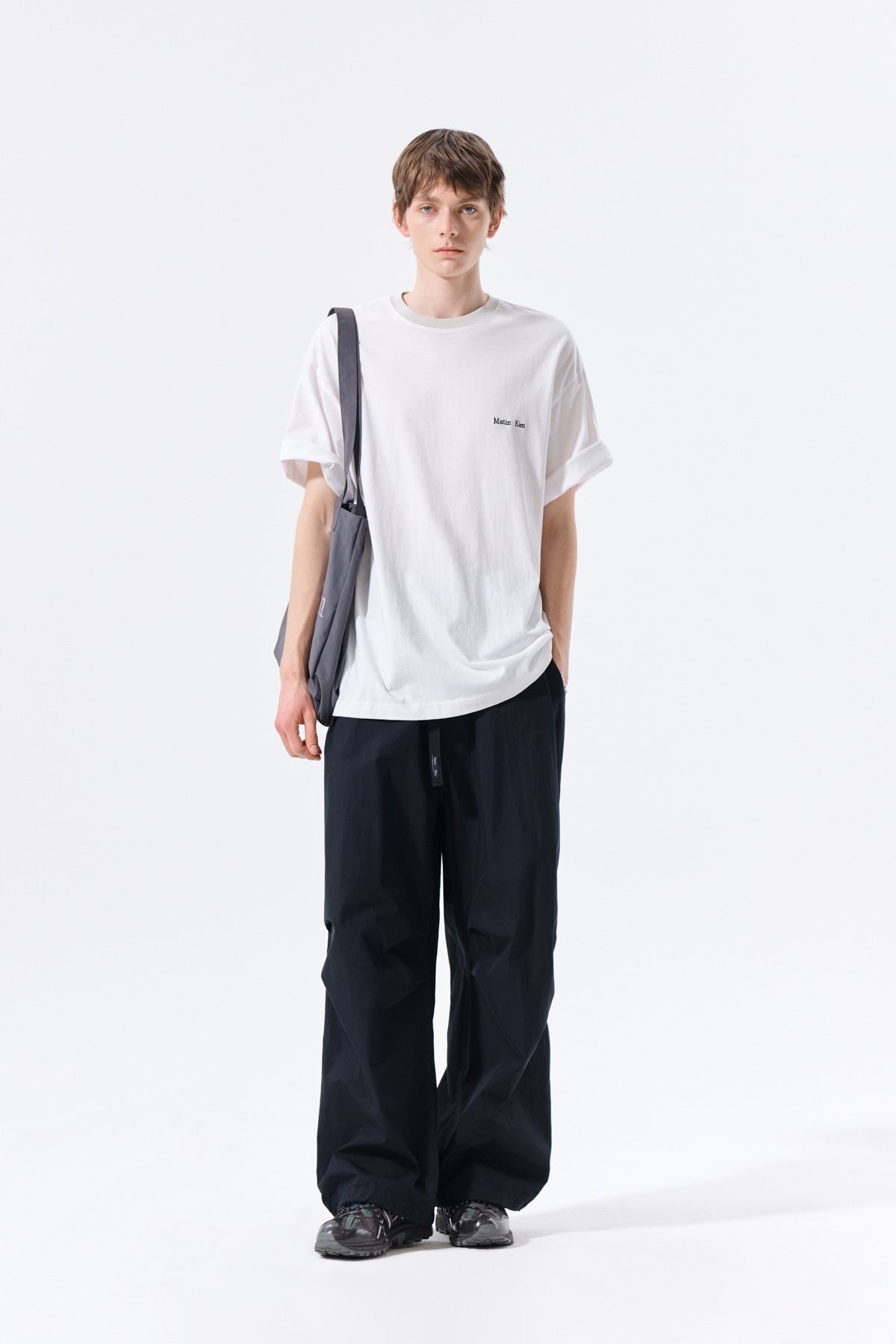 Matin Kim - Tonal Rib Back Logo Top (White) product image 9 | TRAB K-Fashion Australia
