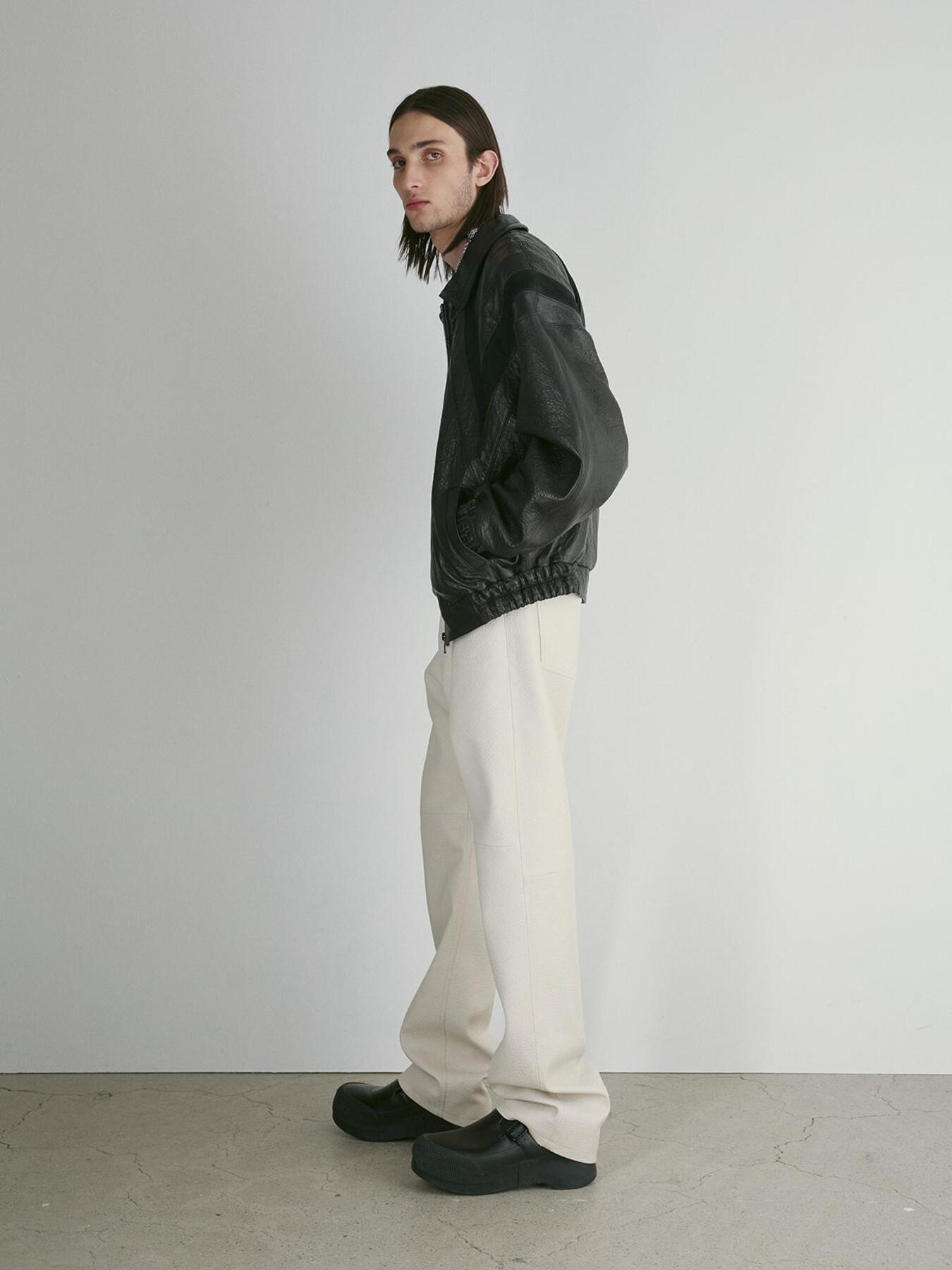 Recto - 70S Lucas Leather Bomber Jumper (Black) product image 3 | TRAB K-Fashion Australia