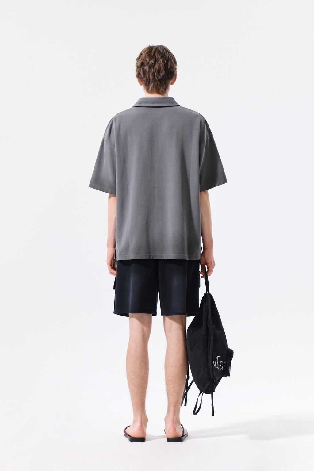 Matin Kim - Small Logo Washed Pique Top (Charcoal) product image 8 | TRAB K-Fashion Australia