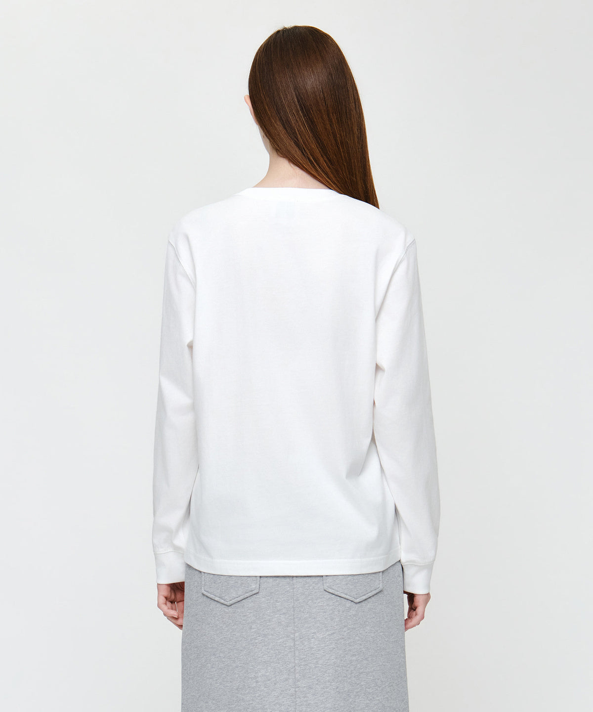Marithe & Francois Girbaud - Small Classic Logo Long Sleeve Tee (White) product image 3 | TRAB K-Fashion Australia