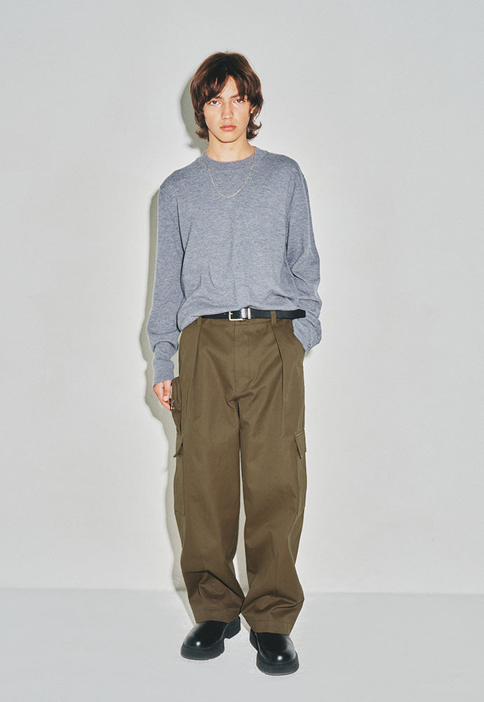 Tonywack - Super Fine Wool Cuffs Button Knit (Grey) product image 1 | TRAB K-Fashion Australia