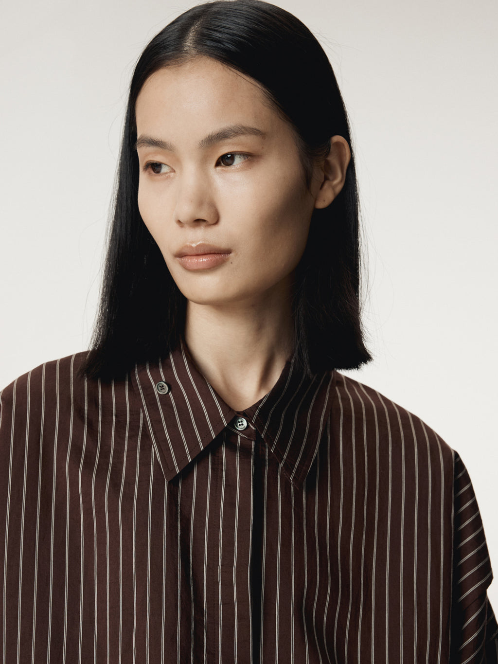 Recto - Double Layer Stripe Shirt (Red Brown) product image 8 | TRAB K-Fashion Australia