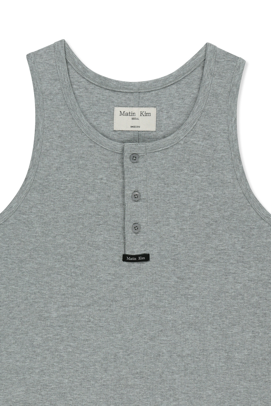 Matin Kim - Sleeveless Henley Top (Grey) product image 4 | TRAB K-Fashion Australia