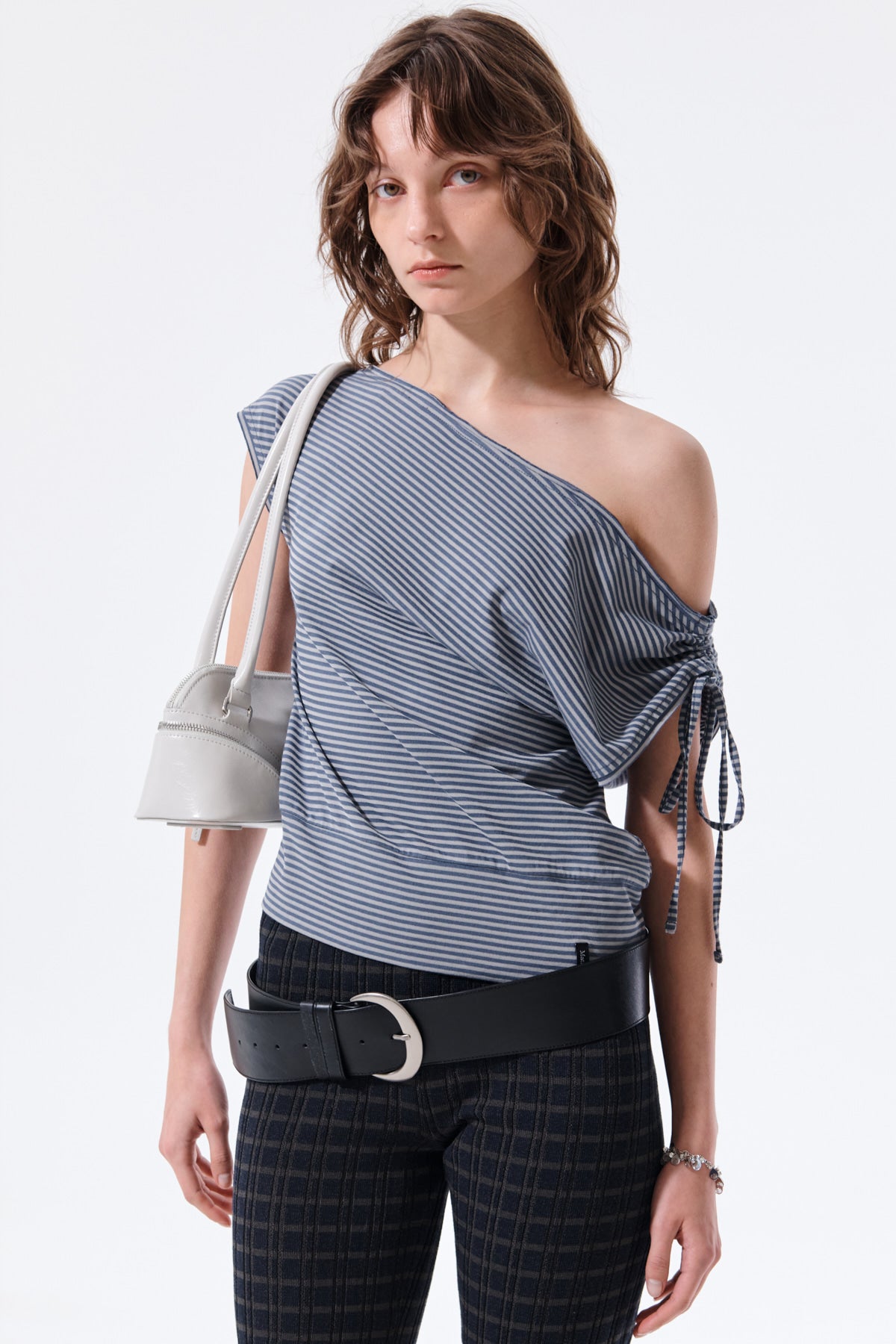 Matin Kim - Draped Asymmetric Sleeveless Top (Smoke Blue) product image 10 | TRAB K-Fashion Australia