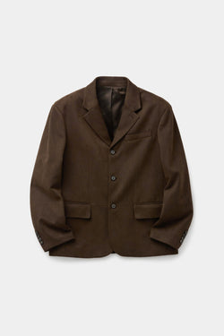 Coor - Fake Suede 3-Button Blazer (Dark Brown) product image 1 | TRAB K-Fashion Australia