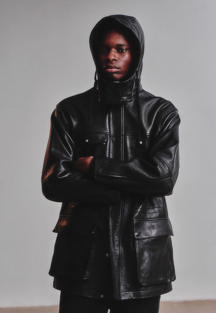 Art if acts - Vegetable Leather Rain Coat (Black) product image 2 | TRAB K-Fashion Australia