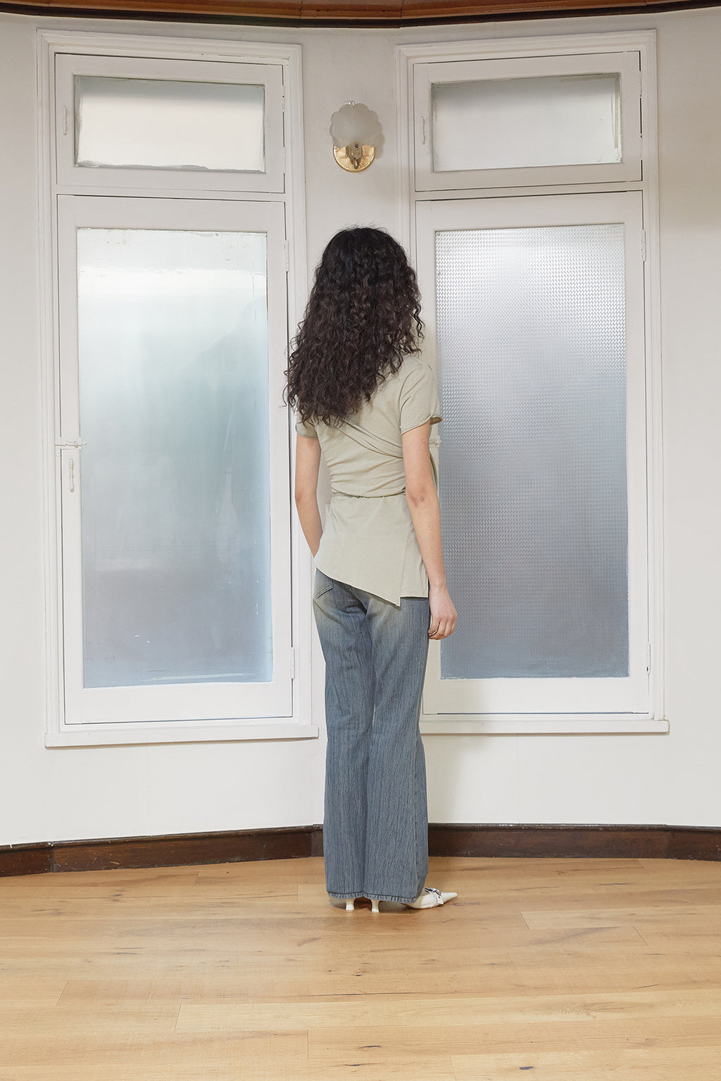 Matin Kim - Washed Stripe Boots Cut Denim Pants (Blue) product image 9 | TRAB K-Fashion Australia