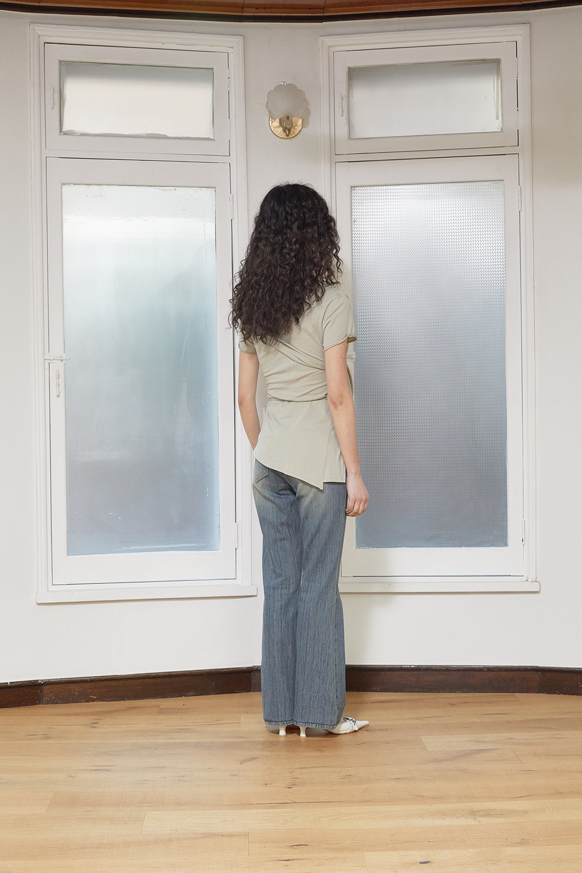 Matin Kim - Washed Stripe Boots Cut Denim Pants (Blue) product image 9 | TRAB K-Fashion Australia