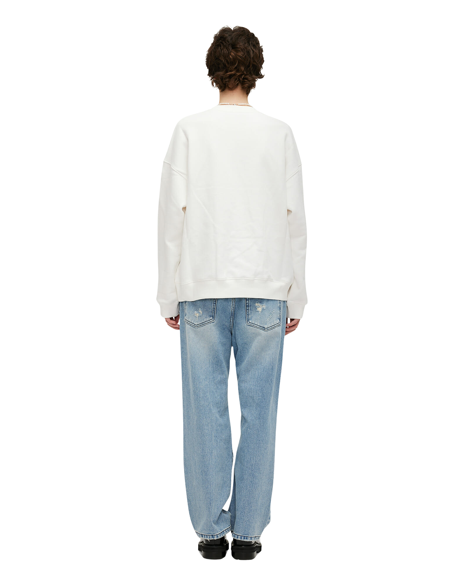 Kimhe Kim - Pearl Embellished Destroyed Jeans (Sky Blue) product image 4 | TRAB K-Fashion Australia