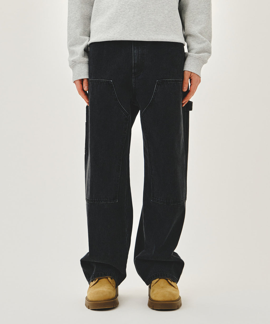 Marithe & Francois Girbaud - Double Knee Denim Pants (Black) product image 1 | TRAB K-Fashion Australia