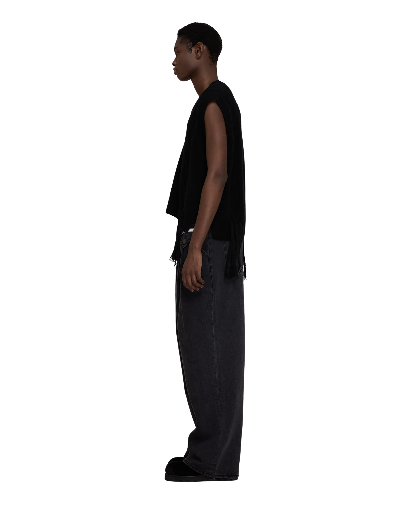 Kimhe Kim - Fringed Knit Vest (Black) product image 14 | TRAB K-Fashion Australia