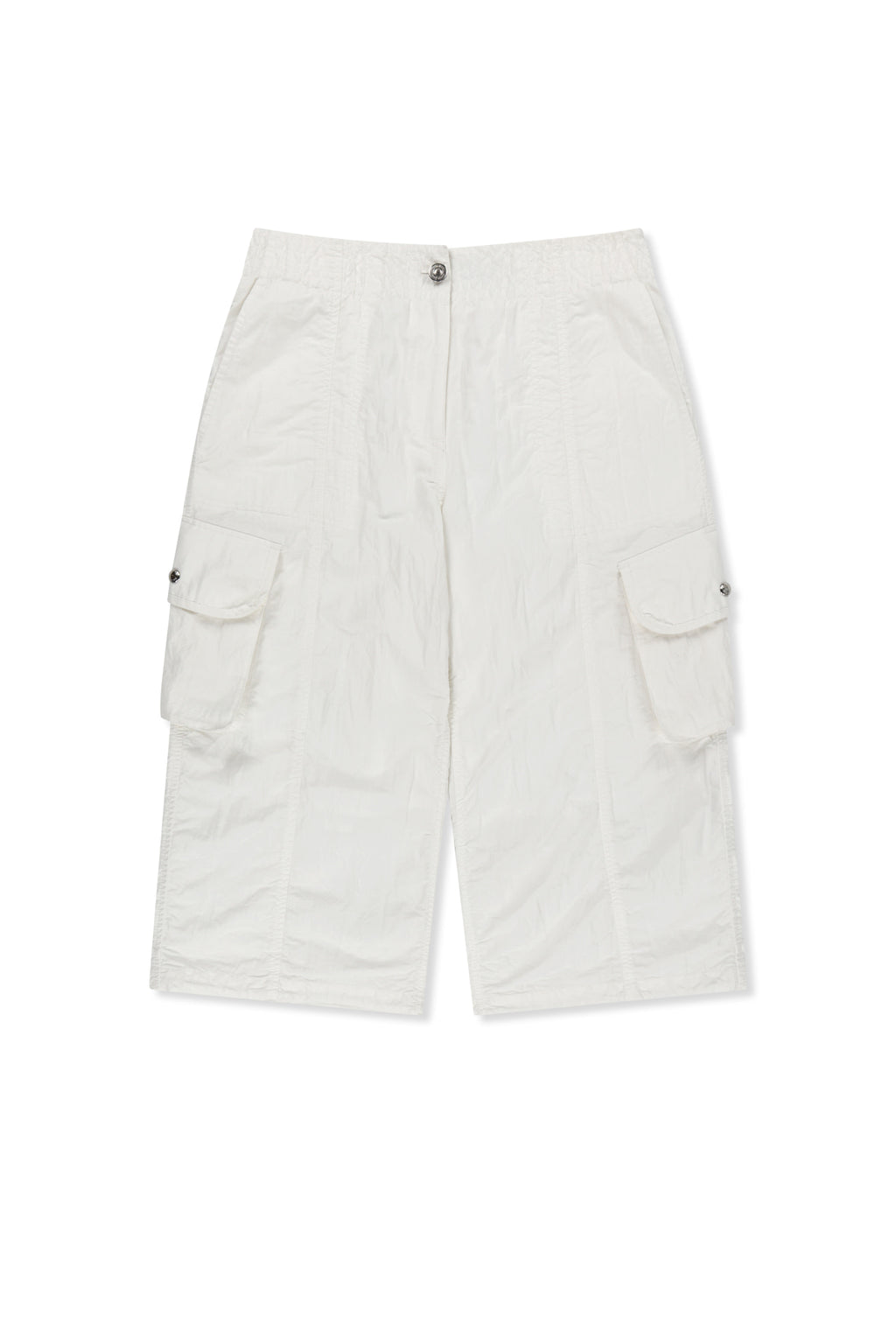 Matin Kim - Crinkle Capri Pants (White) product image 1 | TRAB K-Fashion Australia