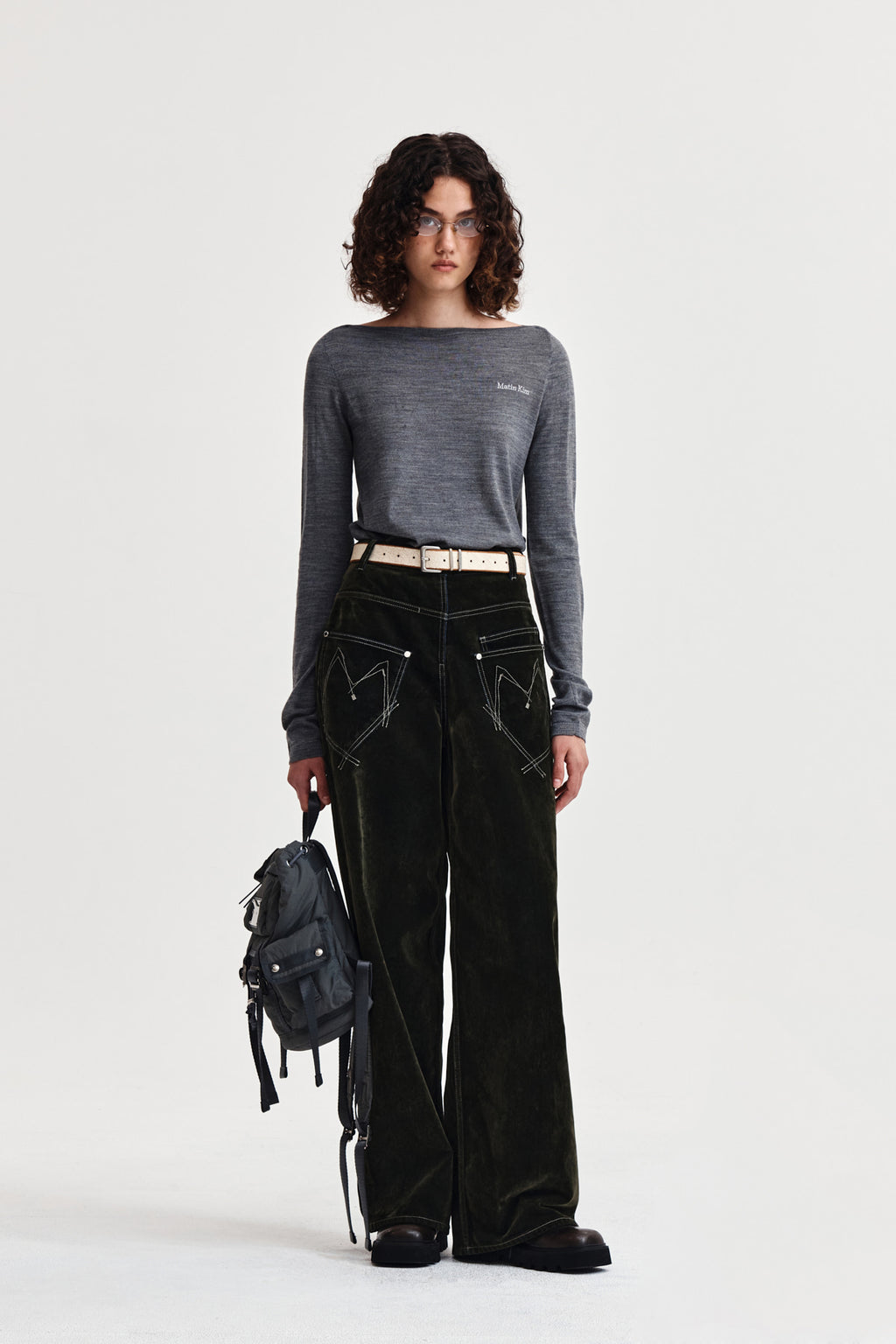 Matin Kim - Essential Boat Neck Knit Top (Grey) product image 9 | TRAB K-Fashion Australia