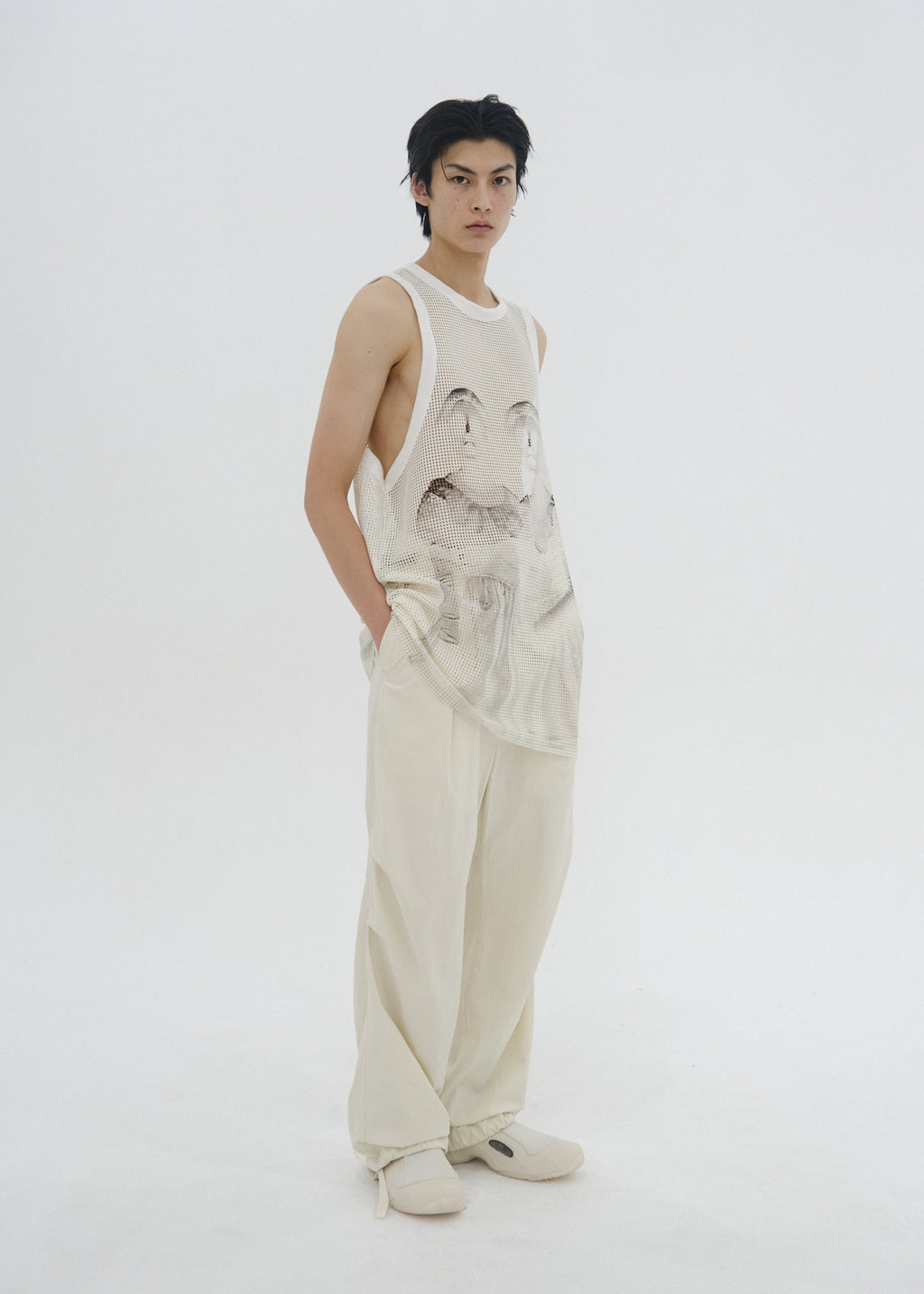 Hyein Seo - "JR" Mesh Sleeveless (White) product image 4 | TRAB K-Fashion Australia