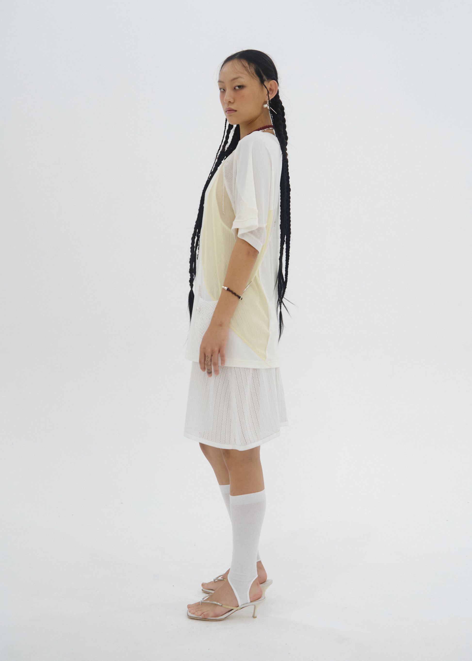 Hyein Seo - Paneled T-Shirt (White) product image 4 | TRAB K-Fashion Australia