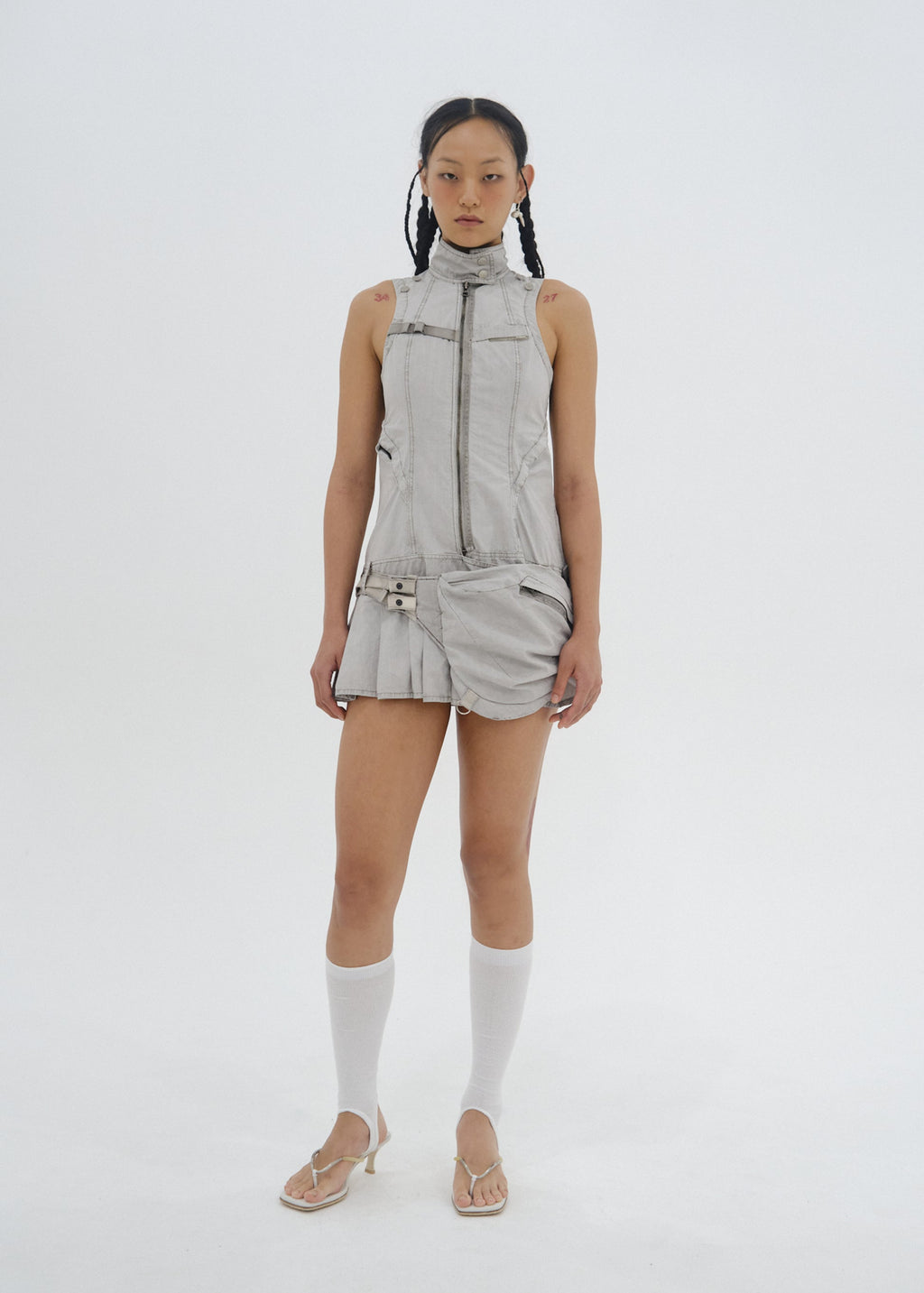 Hyein Seo - Convertible Dress w/ Waist Bag (Moon Grey) product image 4 | TRAB K-Fashion Australia